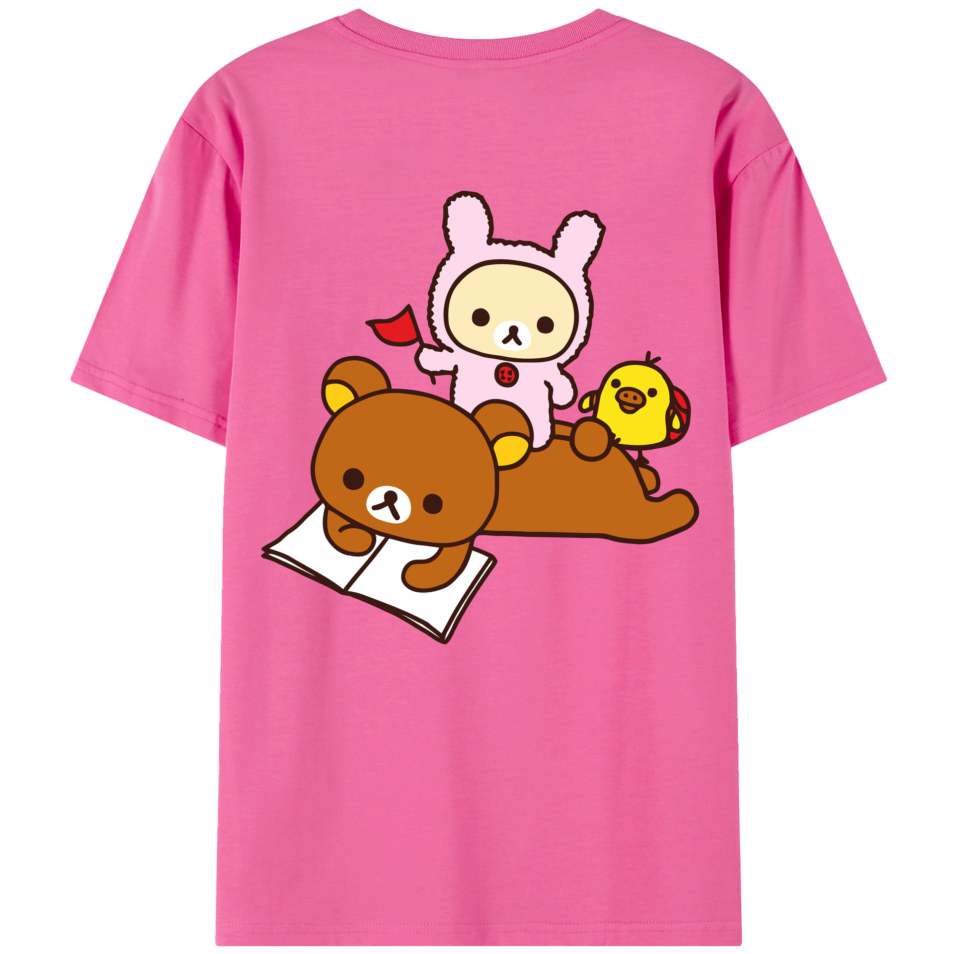 （画像用） リラックマ リラックマ キイロイトリ Rilakkuma Korilakkuma Kiiroitori レディース半袖Tシャツ(バックプリント)